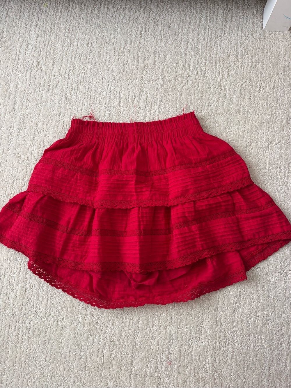 fab'rik Red Tiered Ruffle Skirt
